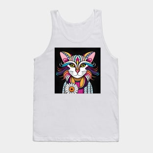 Colorful feline cat Tank Top